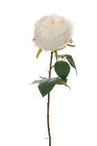 Rose artificielle boule d 11cm type piaget h 48 cm crème - couleur: crème