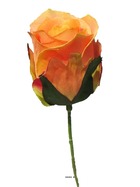 Tête de rose artificielle d 5 cm sur tige idéale mariage rose-orange - couleur:
