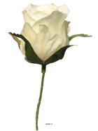 Tête de rose artificielle d 5 cm sur tige idéale mariage crème - couleur: crème