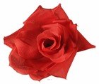 Têtes de rose artificielle x 6 rouge cerise d 10 cm - couleur: rouge