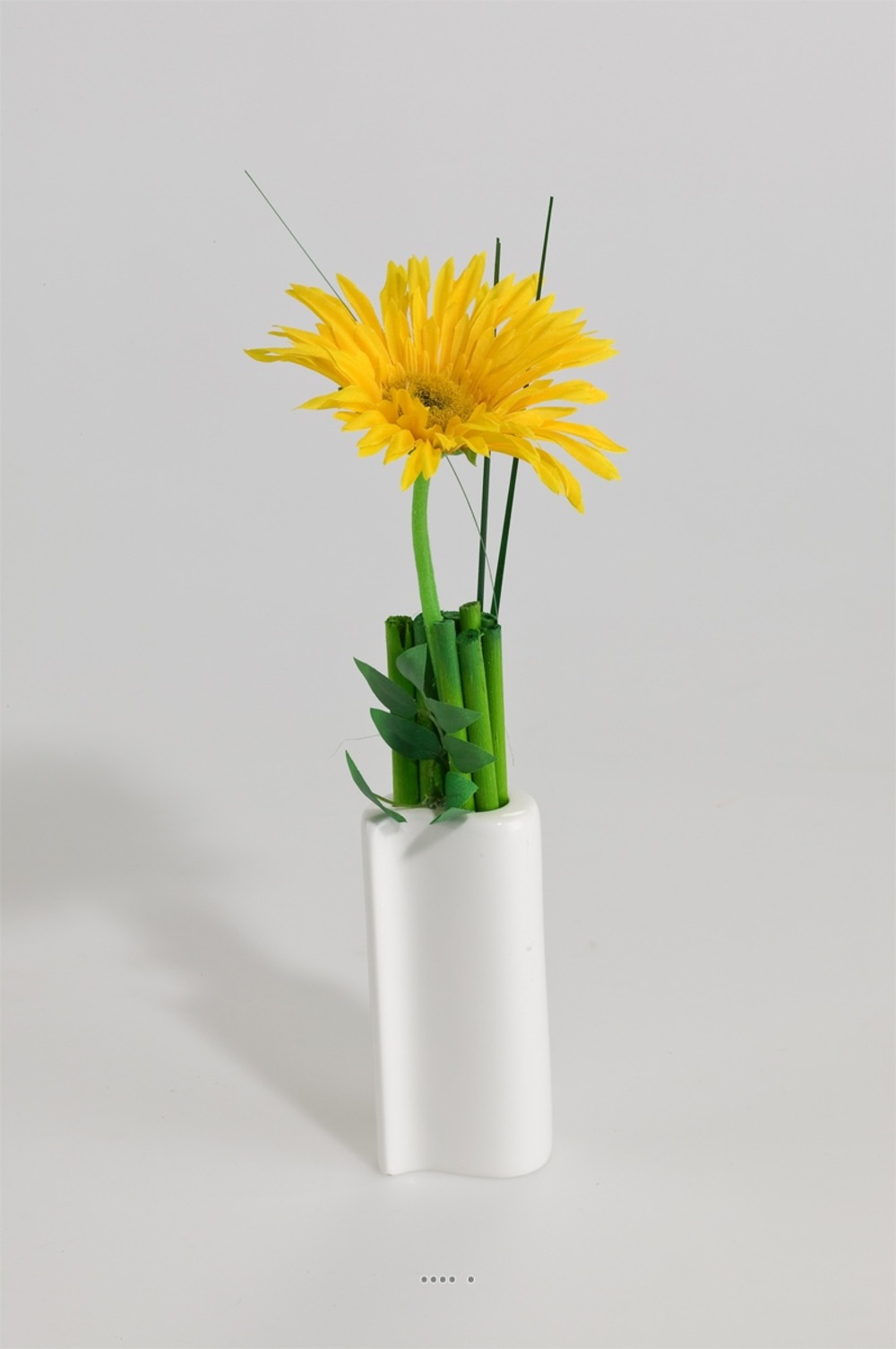 Composition Coupe Gerberas Artificiels vase