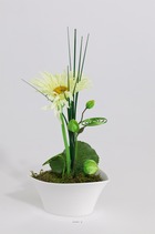Composition coupe gerberas artificiels vase porcelaine h 26 cm - dimhaut: h 26 c