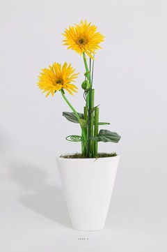 Composition Coupe Gerberas Artificiels vase