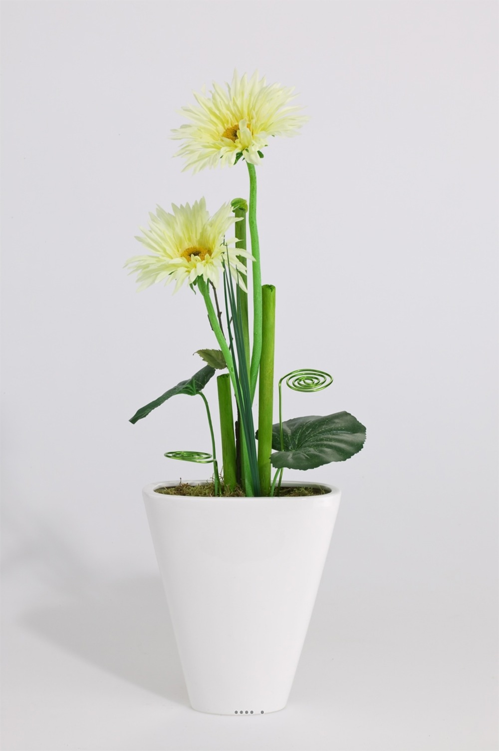 Composition Coupe Gerberas Artificiels vase