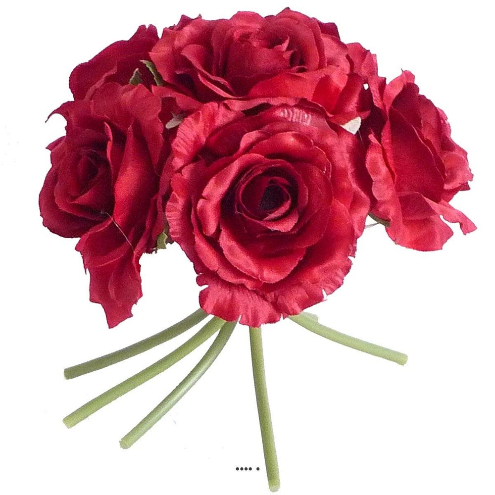 Bouquet de 6 roses Lena artificielles H 20