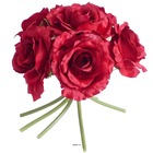 Bouquet de 6 roses lena rouges artificielles h 20 cm superbe fleur - couleur: ro