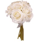 Bouquet de 6 roses lena blanches artificielles h 20 cm superbe fleur - couleur: blanc neige