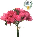 Bouquet de pivoines factices 8 têtes d28cm h34cm rose fuchsia - best - couleur: