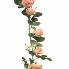 Guirlande de roses factices l145cm composée de 7belles roses rose pâle - couleur