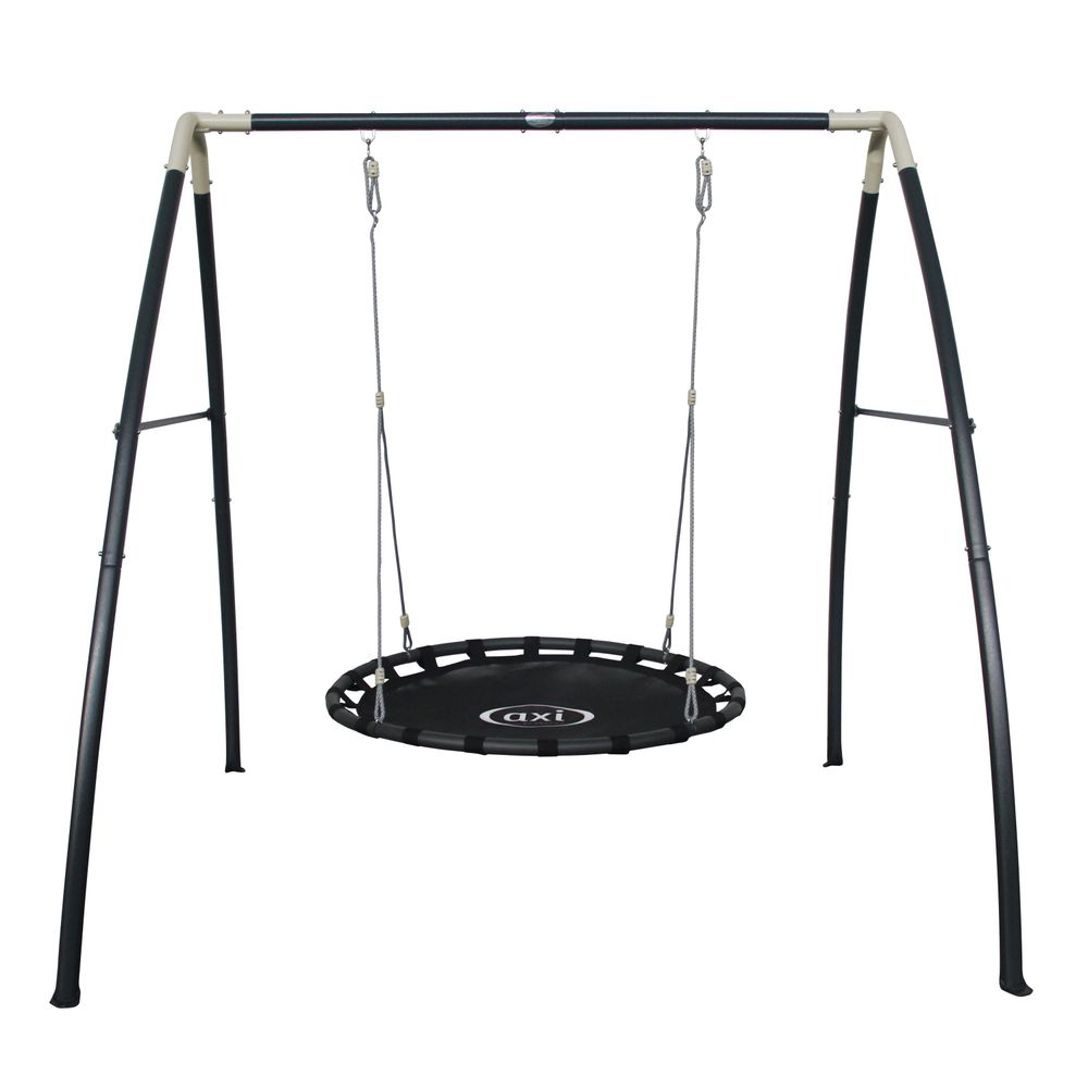 Relaxdays Balançoire suspendue nid d'oiseau Panier suspendu extérieur 150 kg dossier, 75cm, noir | Leroy Merlin