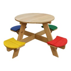 Axi ufo table de pique nique ronde pour enfants en bois