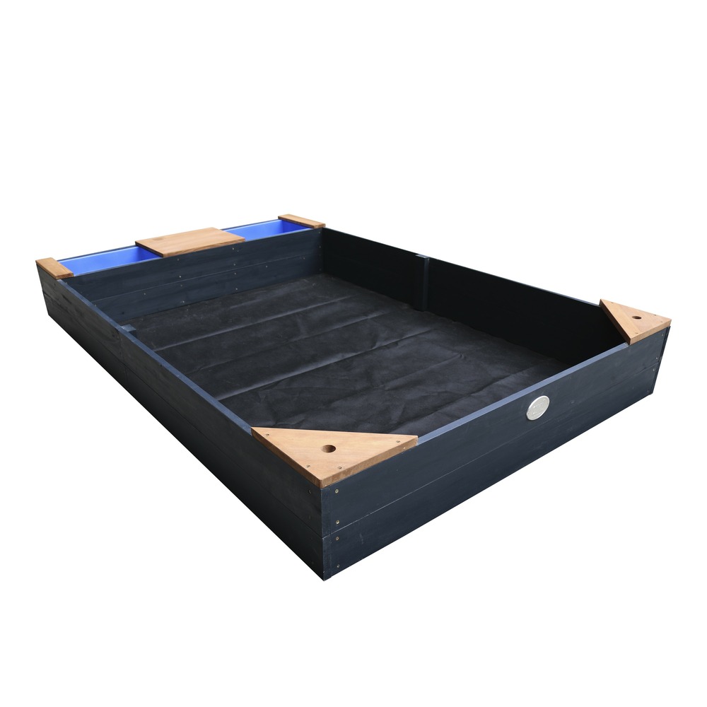 Axi kelly bac à sable en bois avec banc et récipients pour l'eau