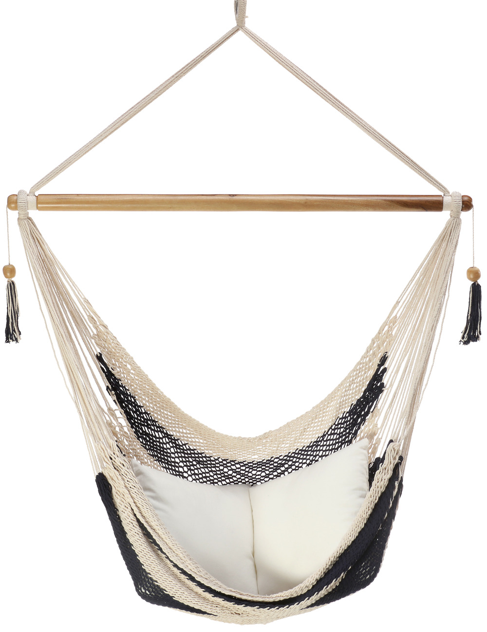 Hamac chaise bluefields xl blanc et bleu marine