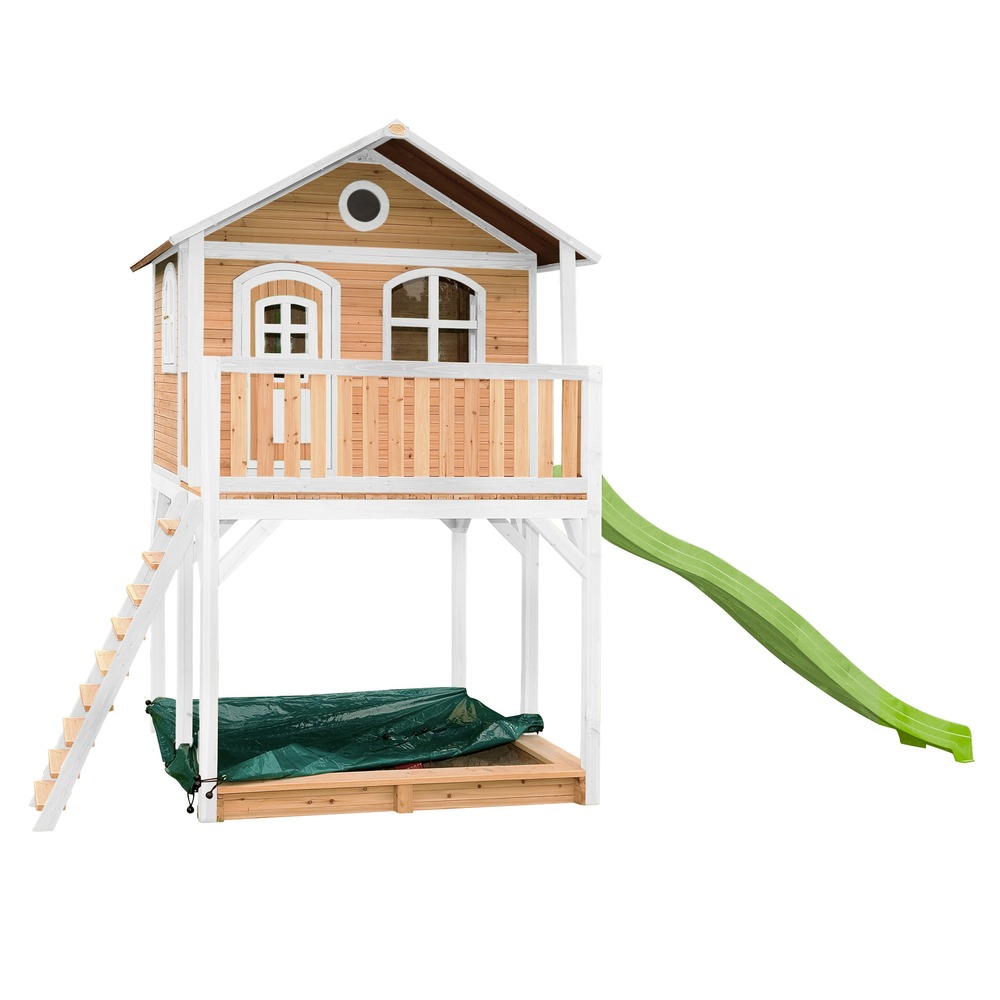 Axi andy maison enfant avec bac à sable & toboggan vert clair
