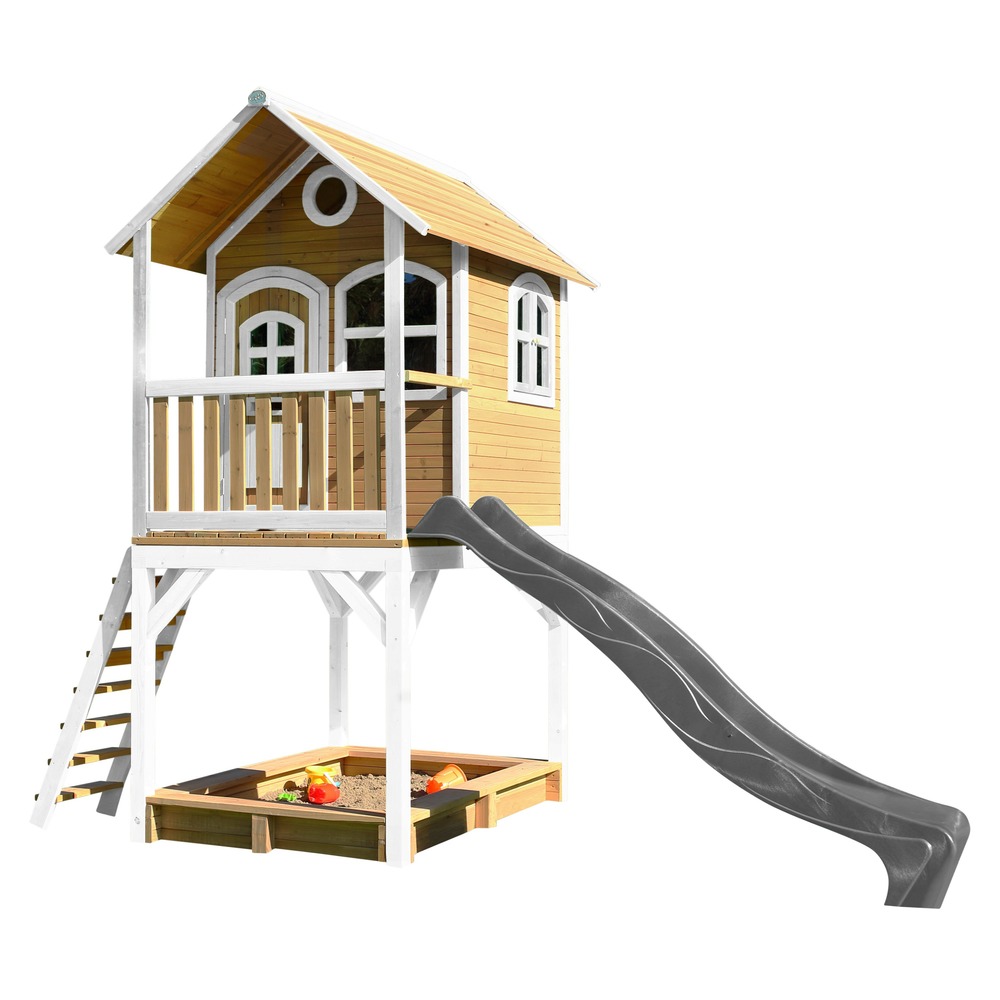 Axi sarah maison enfant avec bac à sable & toboggan gris