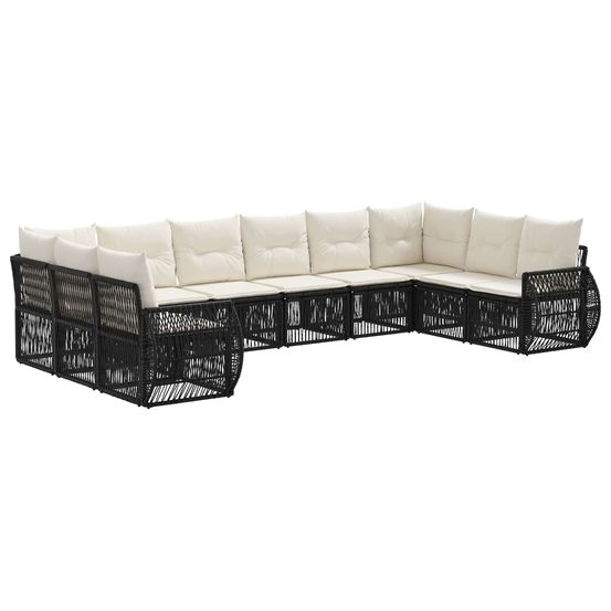 Ensemble de canapé de jardin 10 pc noir et blanc crème