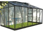 Serre jardin verre trempé "solarium" - 7.2 m² - 380 x 190 x 240 cm - anthracite
