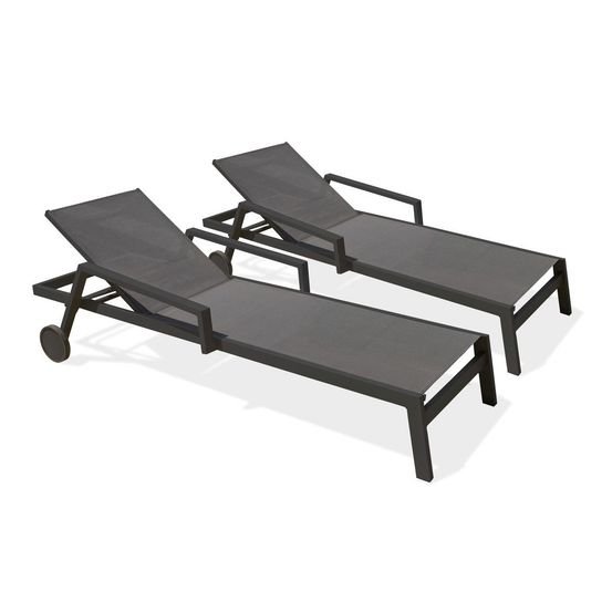 Lot de 2 bains de soleil multi-positions
