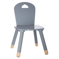 Chaise douceur gris pour enfant en bois