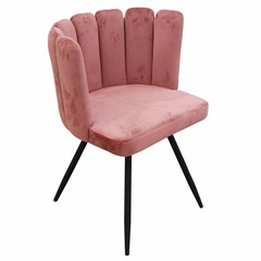 Chaise velours ariel rose