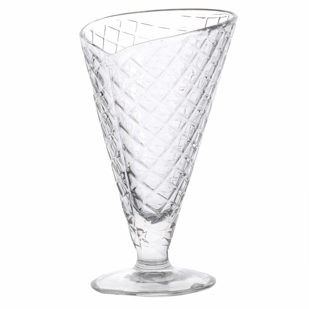 Lot De 6 Coupes à Glace Truva - Verre Transparent, Fond Coloré Assorti - 10,5 Cm De Diamètre, 30 Cl - Parfait Pour Desserts, Glaces, Cocktails
