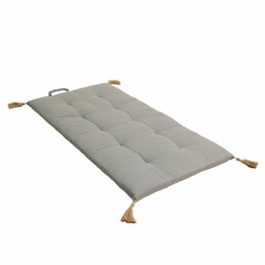 Matelas futon pompon jute 60x120 cm gris clair coton
