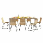 Ensemble table asti en bois d'acacia fsc 200 cm et 8 chaises de jardin