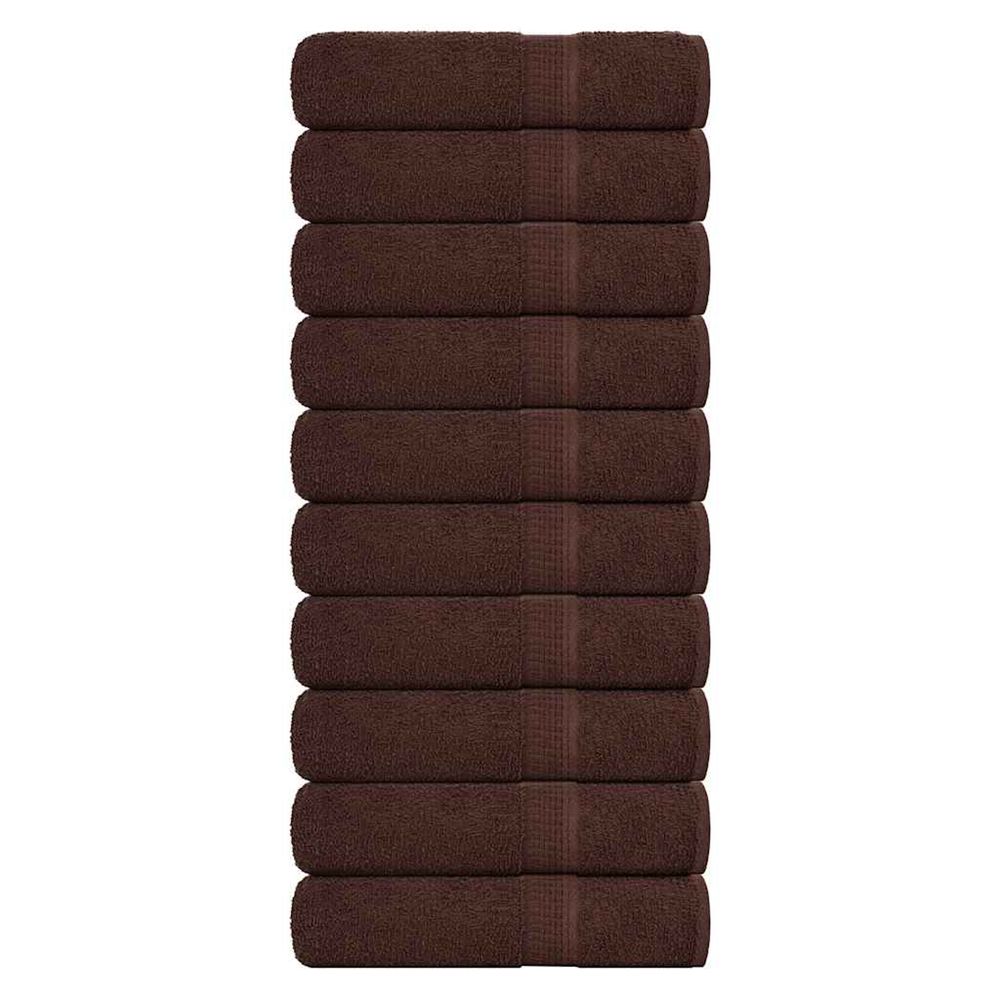 Essuie-mains frogn 10 pcs marron 50x100 cm 360 g/m²