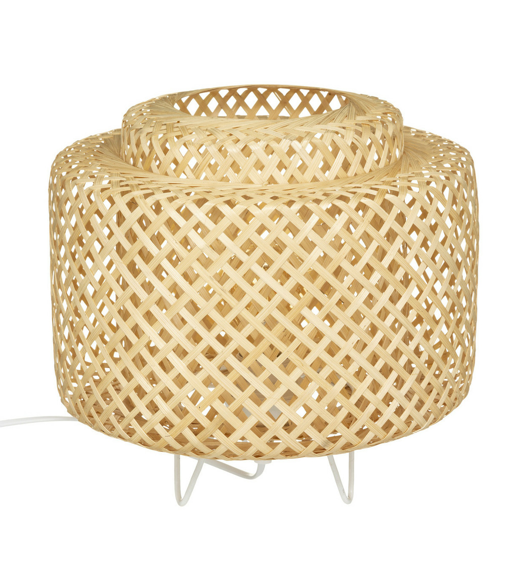 Lampe à poser en bambou naturel d 25 cm