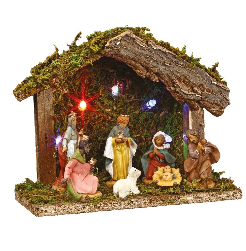 Crèche de noël lumineuse 7 santons led Truffaut