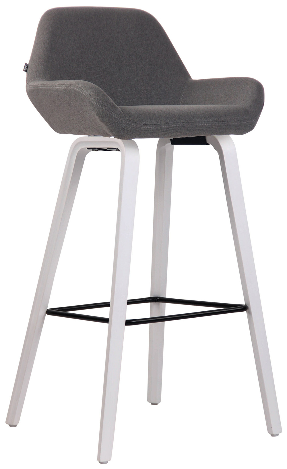 Tabouret de bar newnan tissu 4 pieds structure blanc (chêne)