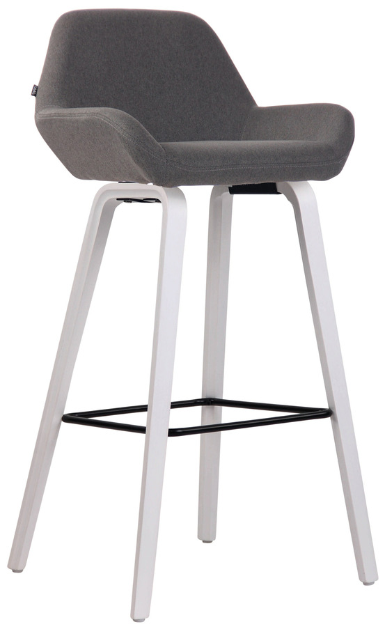 Tabouret de bar newnan tissu 4 pieds structure blanc (chêne)