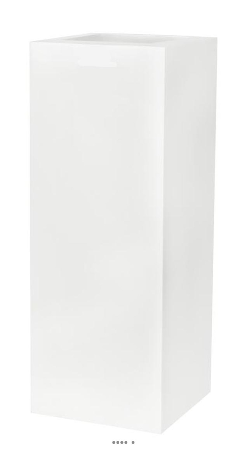 Bac droit haut en pures fibres blanka ext. Blanc glossy l25x25xh67cm - dimhaut: