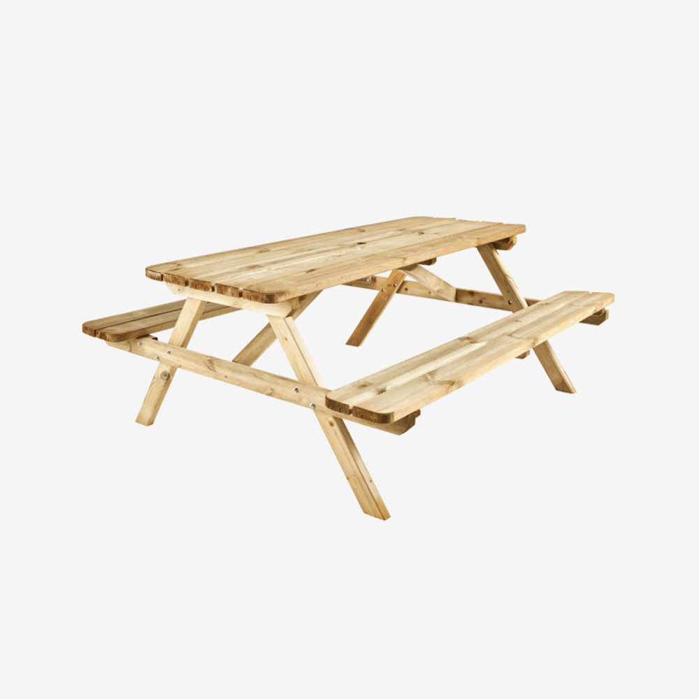 Table pique nique bois 180cm avec bancs rabattables