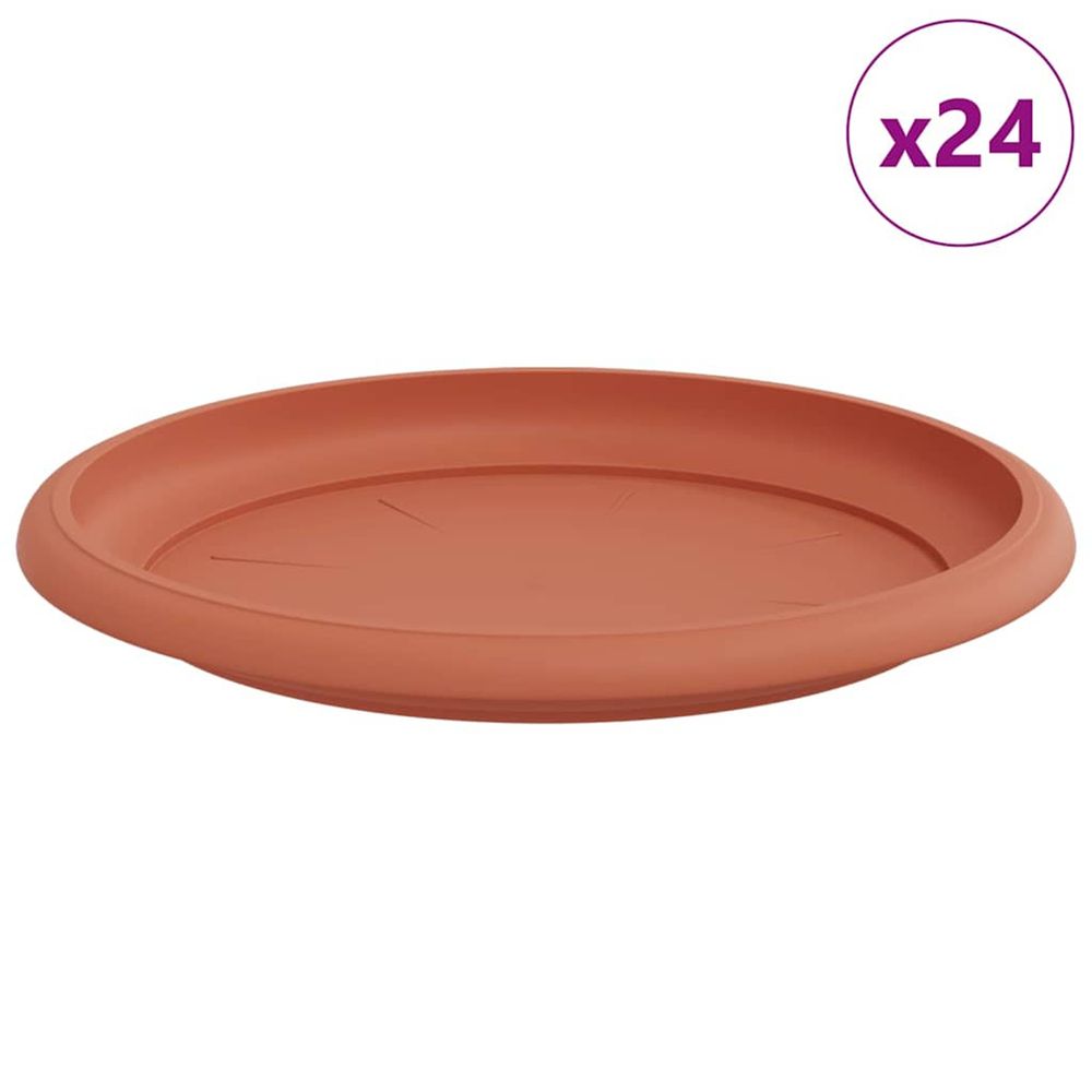 Plateau à fleurs rond 24 pc rouge brique ø 17,5 x 2 cm