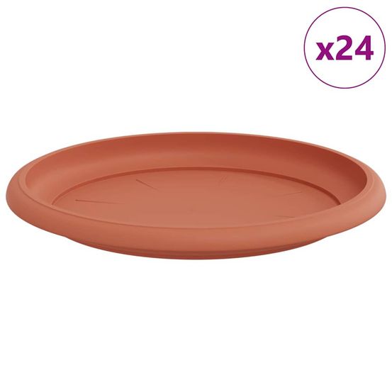 Plateau à fleurs rond 24 pc rouge brique ø 17,5 x 2 cm