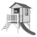 Axi maison enfant beach lodge xl en blanc avec toboggan en gris