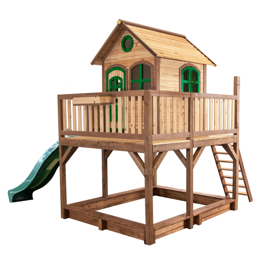 Axi liam maison enfant avec bac à sable & toboggan vert