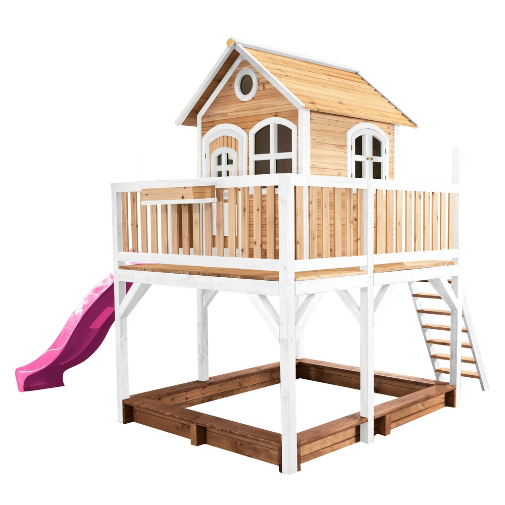 Axi liam maison enfant avec bac à sable & toboggan violet