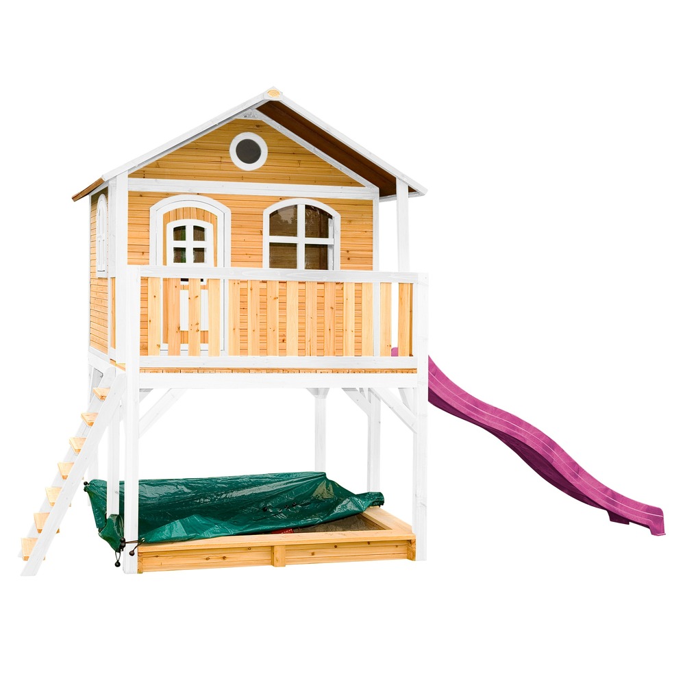 Axi marc maison enfant avec bac à sable & toboggan rose