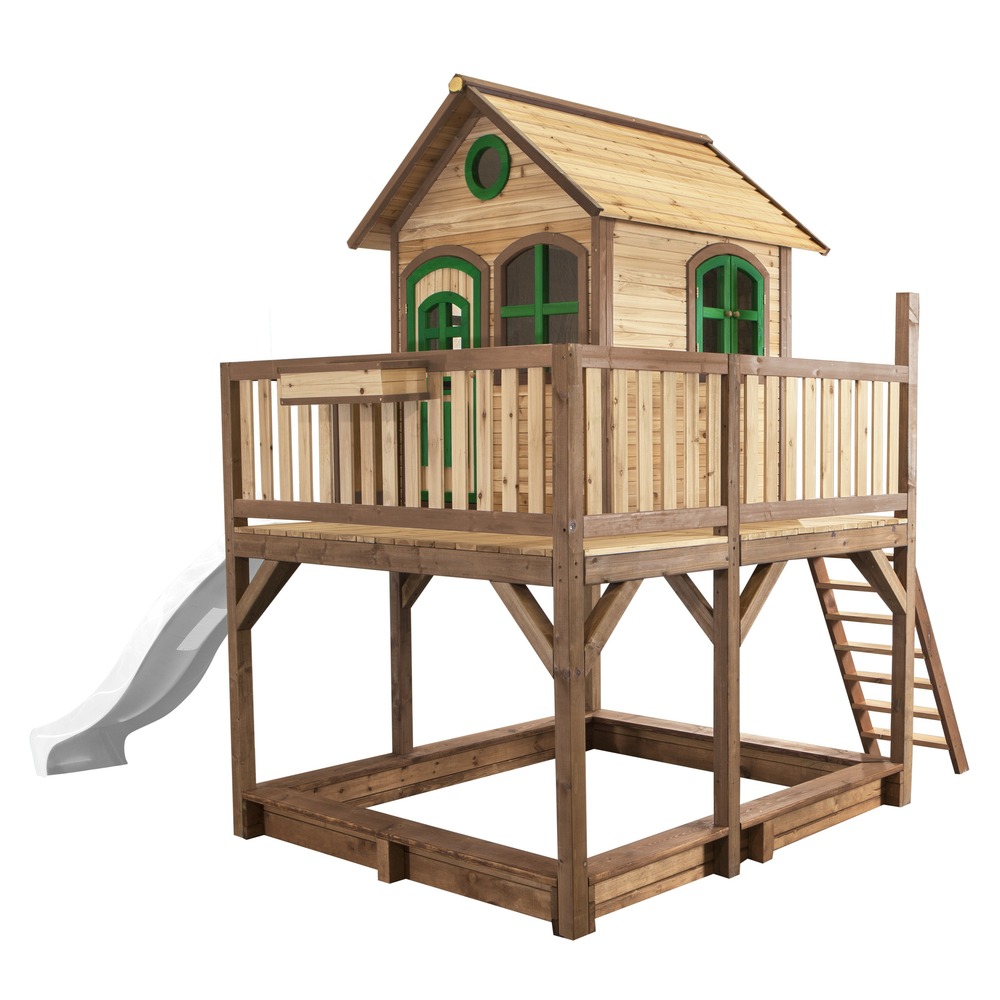 Axi liam maison enfant avec bac à sable & toboggan blanc