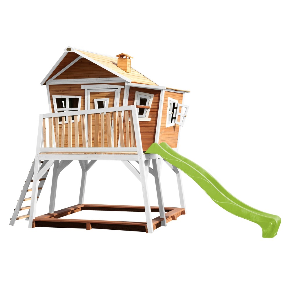 Axi max maison enfant avec bac à sable & toboggan vert clair