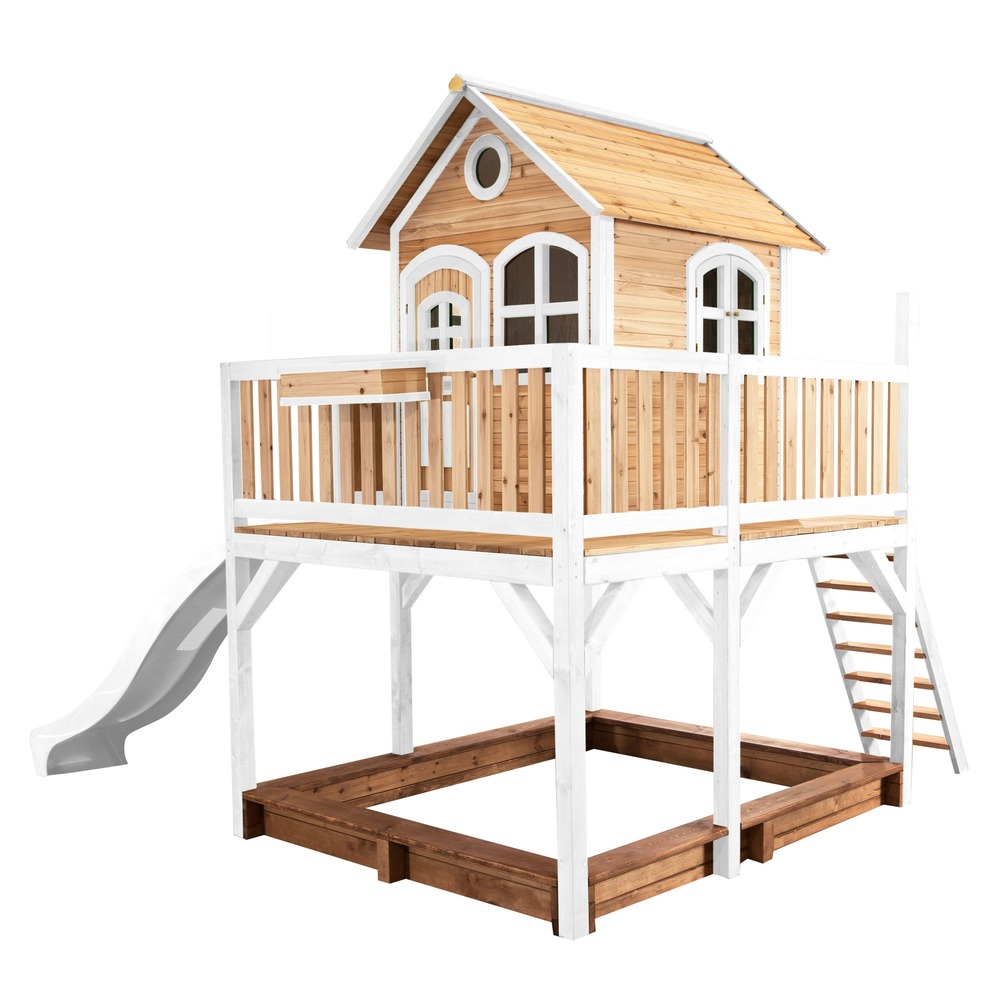 Axi liam maison enfant avec bac à sable & toboggan blanc