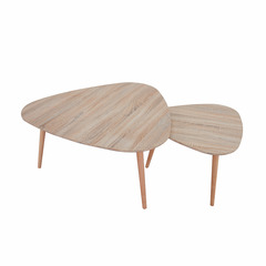 Tables basses gigognes yara bois clair bois naturel 94 x 90 x 45 cm
