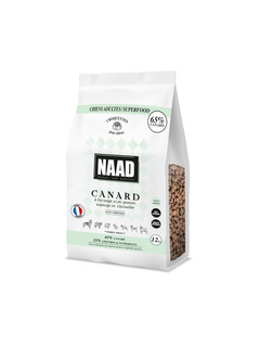 NAAD Croquettes Sans Céréales - 65% Canard Superfood - Chiens Adultes - 12kg