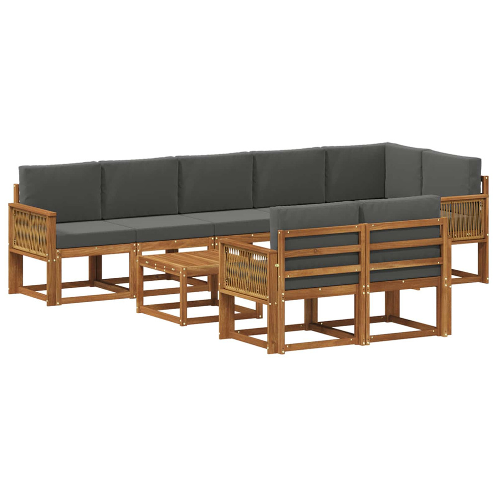 Ensemble de canapés d'extérieur 9 pcs naturel et anthracite