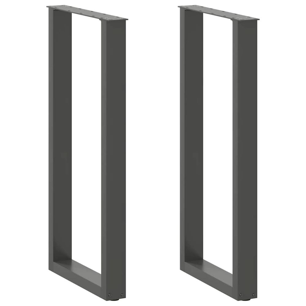 Pieds de table de bar en u 2 pièces anthracite 50 x (100-101) cm acier