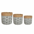 3 cache-pots en tissu aux décors géométriques, d.16/18/20cm - thawi