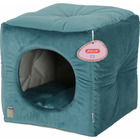 Cube chesterfield chambord vert paon 35 cm pour chats