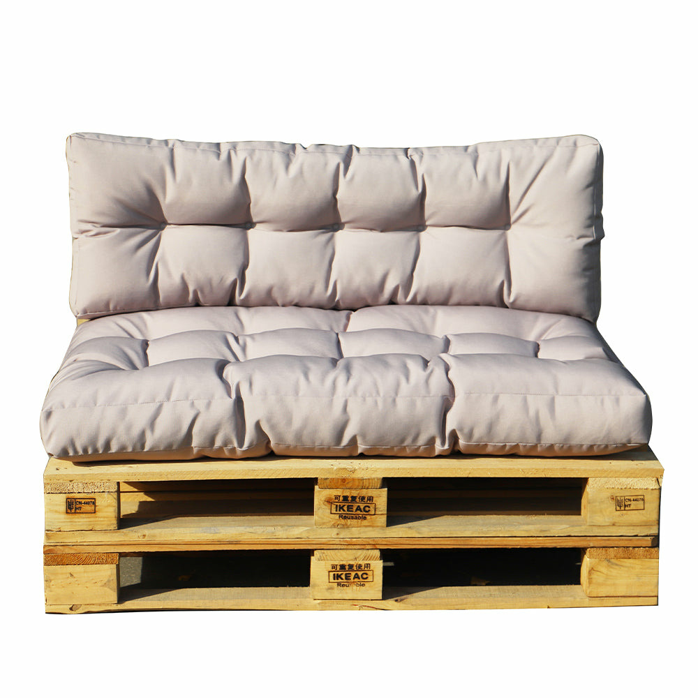 Set 2 coussins palette d'extérieur riou taupe polyester 120 x 80 x 15 cm